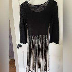Excellent Condition, French Connection Midi Dress, Black and White, Size 2.